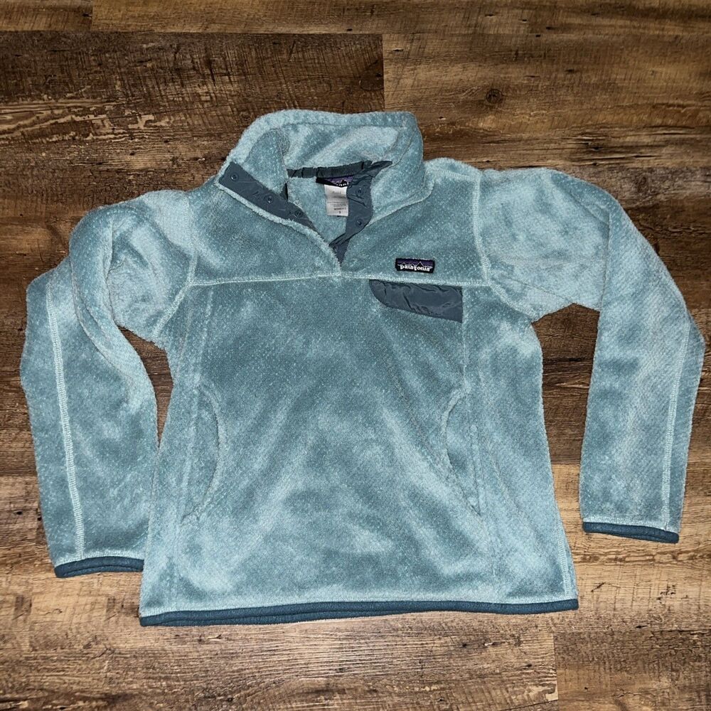PATAGONIA Synchilla Snap T Fleece Women’s Small 1/4 Snap Pullover Light Blue